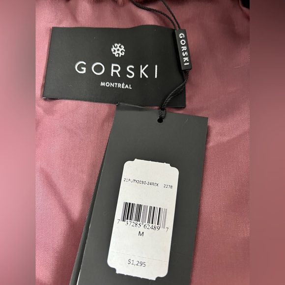 NWT Gorski Fur Vest in maroon purple red chevron punched stripe - Picture 7 of 9